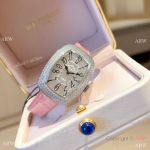Copy Franck Muller Galet Quartz Watches Pave-Diamond Stainless Steel case